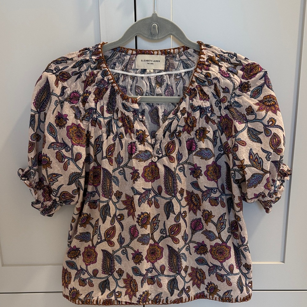 Elizabeth and James Purple Floral Blouse